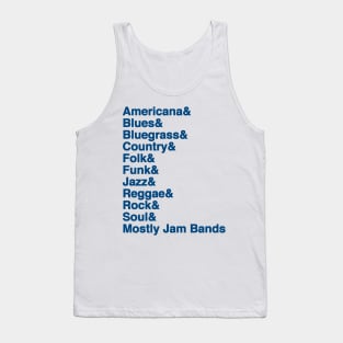 The Sound Podcast - Genre List (BLUE LETTERS) Tank Top